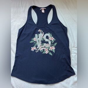 Victoria's Secret Dark Blue Floral Tank Top